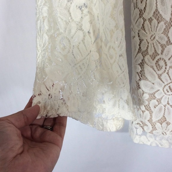 Drew Anthropologie Size Medium Cream Colored Lacey Dress - Picture 4 of 9